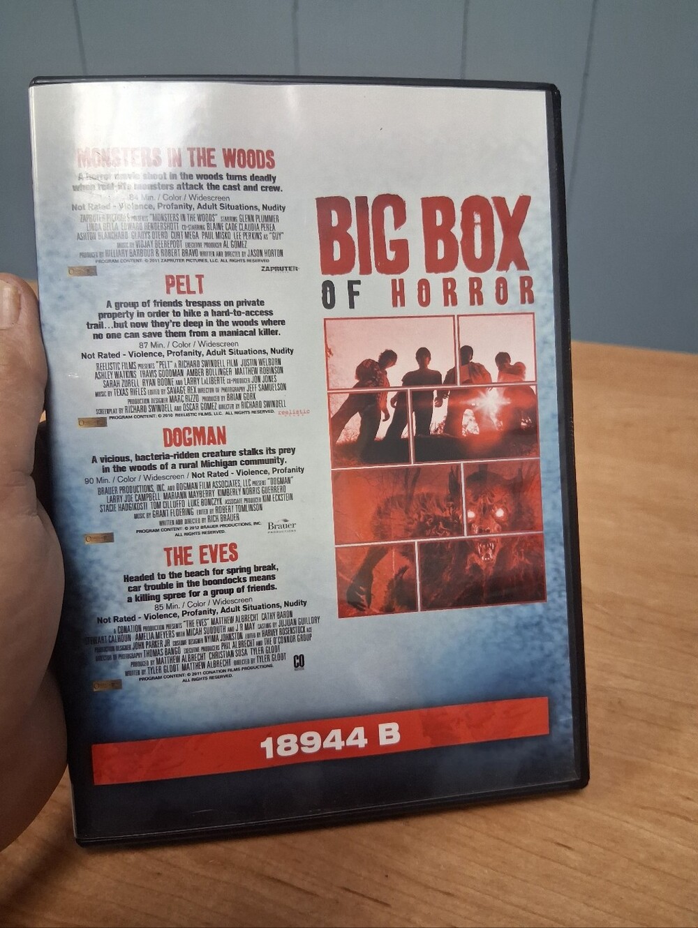 Big Box of Horror DVD Pelt Dogman The Eyes Monsters in the Woods